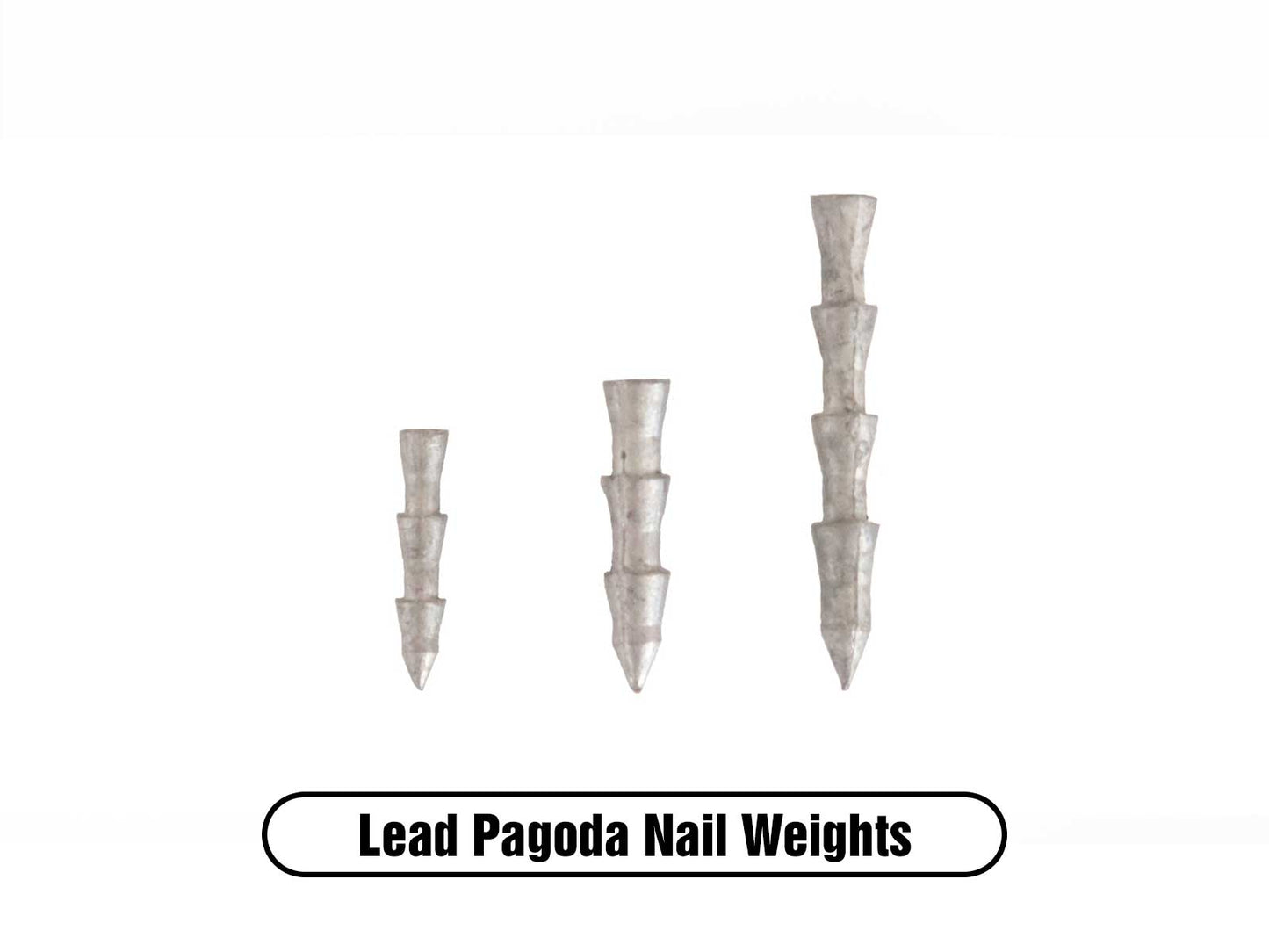 Lead Pagoda Nail Sinker for Largemouth Bass Fishing, Smallmouth Bass Fishing and Walleye Fishing Lure