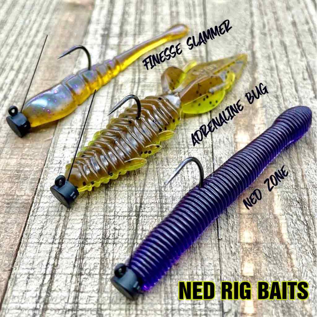 X Zone Lures Ned Rig Baits all float and have lifelike action are available in fish catching colors and are used by bass walleye fishermen